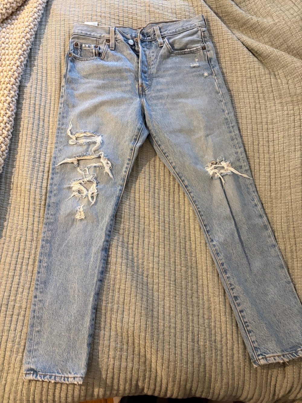 Levi's Light Blue Distressed Skinny Jeans